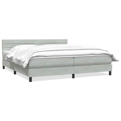 Giroletto a Molle con Materasso Grigio Chiaro 180x210cm Velluto