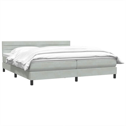 Giroletto a Molle con Materasso Grigio Chiaro 180x210cm Velluto
