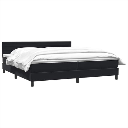 Giroletto a Molle con Materasso Nero 180x210 cm in Velluto