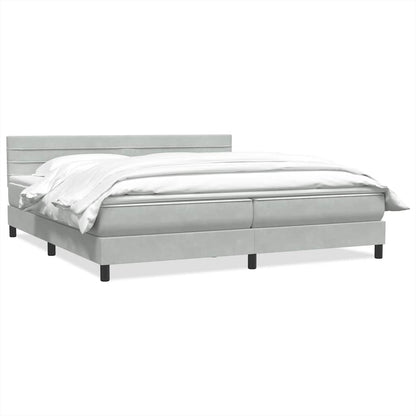 Giroletto a Molle con Materasso Grigio Chiaro 200x210cm Velluto