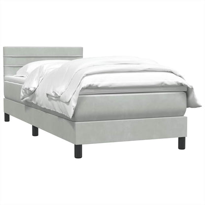 Giroletto a Molle con Materasso Grigio Chiaro 80x220 cm Velluto