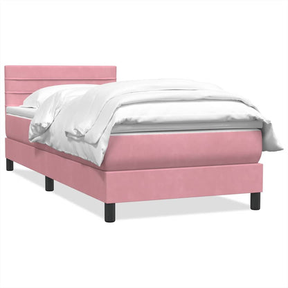 Giroletto a Molle con Materasso Rosa 80x220 cm Velluto