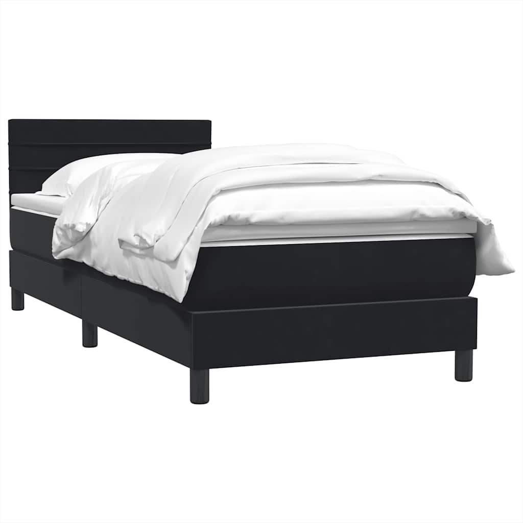 Giroletto a Molle con Materasso Nero 100x220 cm in Velluto