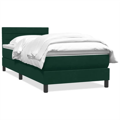 Giroletto a Molle con Materasso Verde Scuro 100x220 cm Velluto