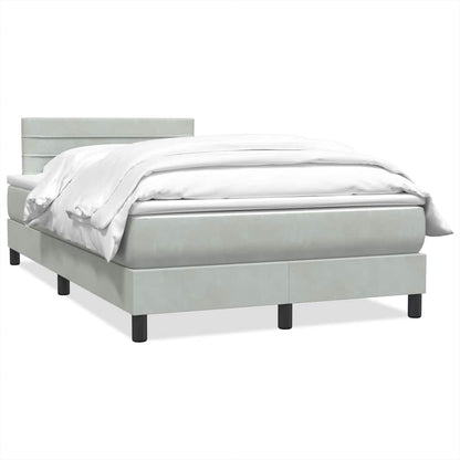 Giroletto a Molle con Materasso Grigio Chiaro 120x220cm Velluto
