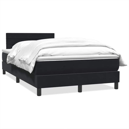 Giroletto a Molle con Materasso Nero 120x220 cm in Velluto