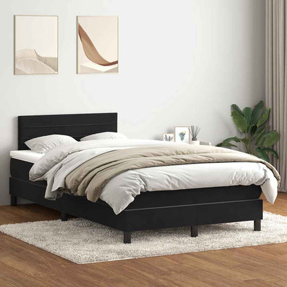 Giroletto a Molle con Materasso Nero 120x220 cm in Velluto