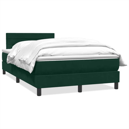 Giroletto a Molle con Materasso Verde Scuro 120x220 cm Velluto