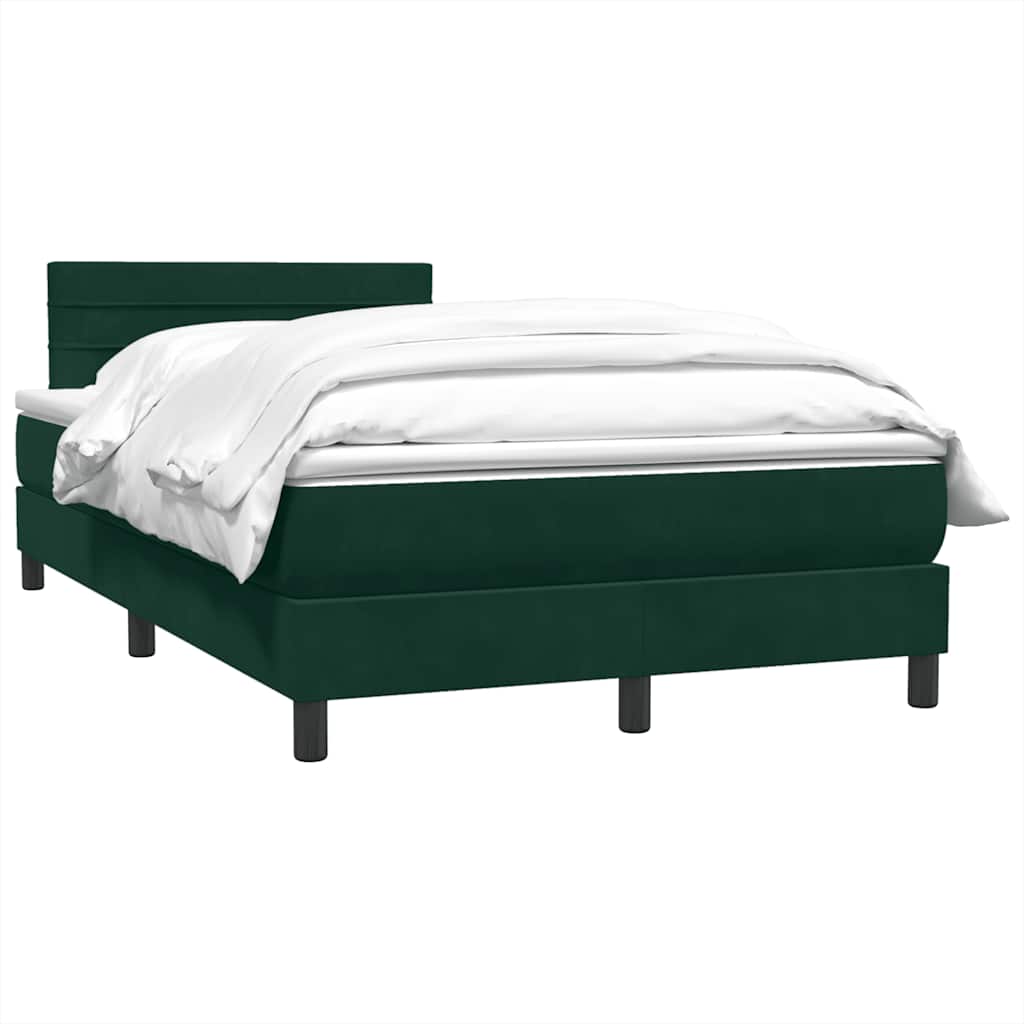 Giroletto a Molle con Materasso Verde Scuro 120x220 cm Velluto