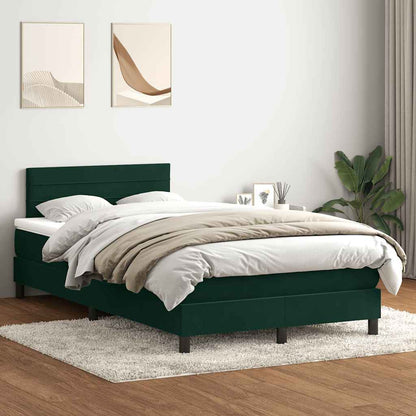 Giroletto a Molle con Materasso Verde Scuro 120x220 cm Velluto
