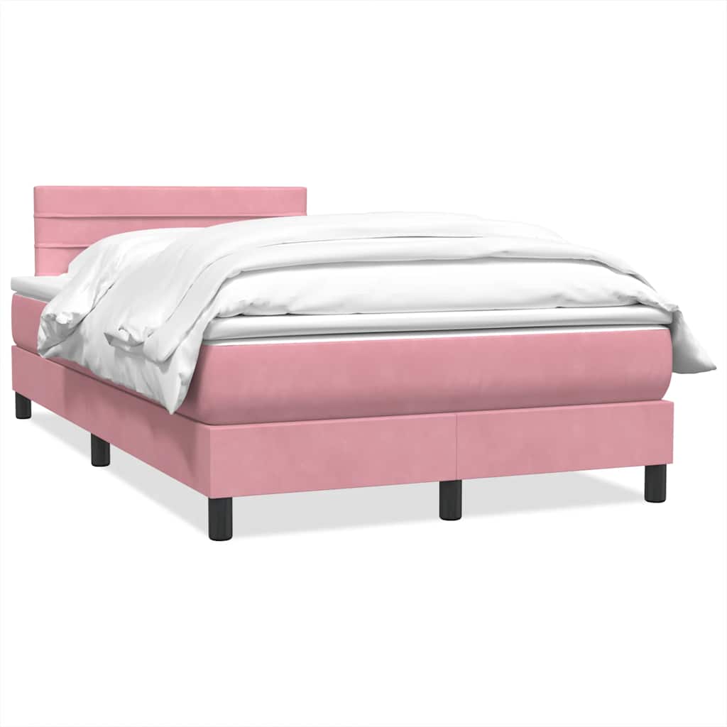 Giroletto a Molle con Materasso Rosa 120x220 cm in Velluto
