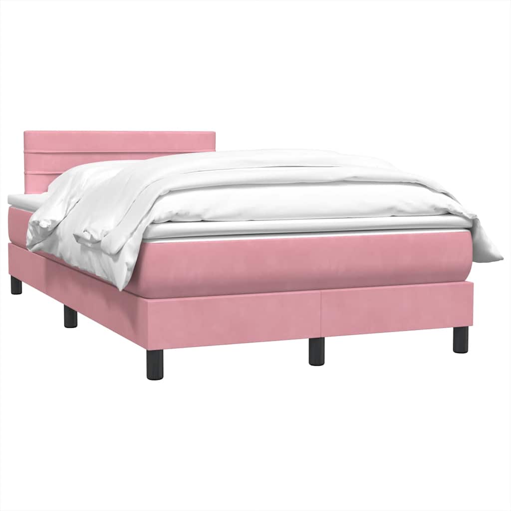 Giroletto a Molle con Materasso Rosa 120x220 cm in Velluto