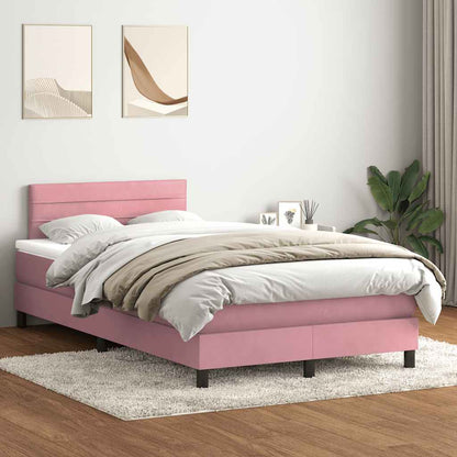 Giroletto a Molle con Materasso Rosa 120x220 cm in Velluto