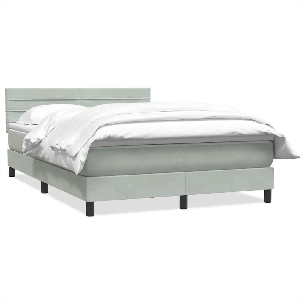 Giroletto a Molle con Materasso Grigio Chiaro 140x220cm Velluto