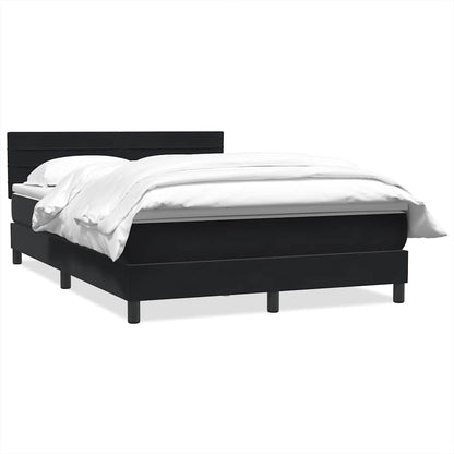 Giroletto a Molle con Materasso Nero 140x220 cm in Velluto