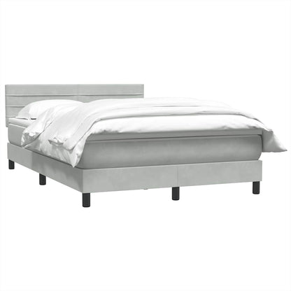 Giroletto a Molle con Materasso Grigio Chiaro 160x220cm Velluto