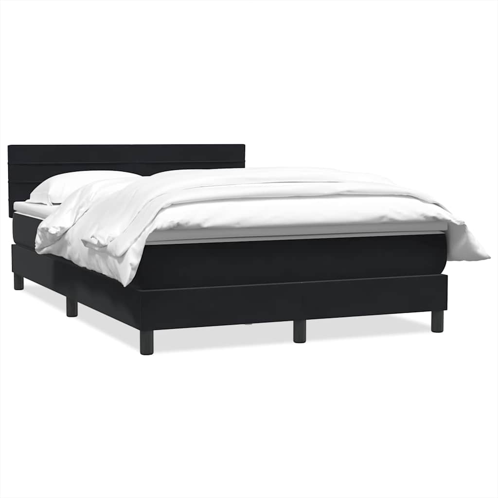 Giroletto a Molle con Materasso Nero 160x220 cm in Velluto