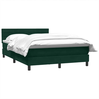 Giroletto a Molle con Materasso Verde Scuro 160x220 cm Velluto