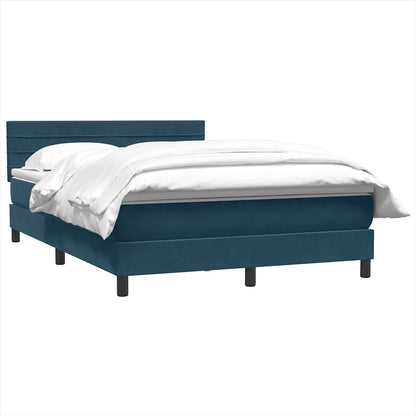 Giroletto a Molle con Materasso Blu Scuro 160x220 cm in Velluto