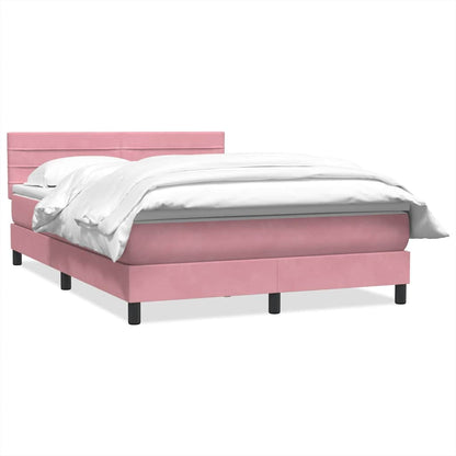 Giroletto a Molle con Materasso Rosa 160x220 cm in Velluto