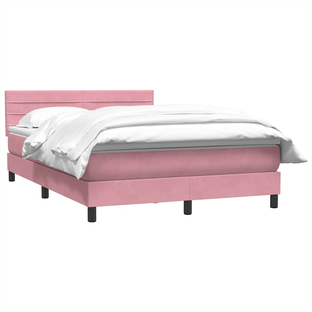 Giroletto a Molle con Materasso Rosa 160x220 cm in Velluto