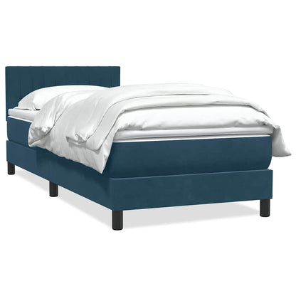 Giroletto a Molle con Materasso Blu Scuro 90x210 cm Velluto