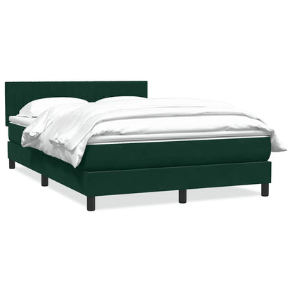 Giroletto a Molle con Materasso Verde Scuro 140x210 cm Velluto