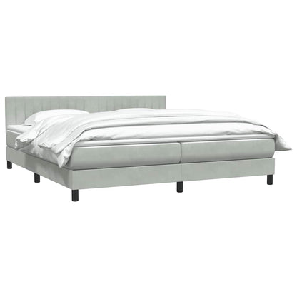 Giroletto a Molle con Materasso Grigio Chiaro 200x210cm Velluto