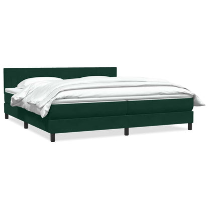 Giroletto a Molle con Materasso Verde Scuro 200x210 cm Velluto
