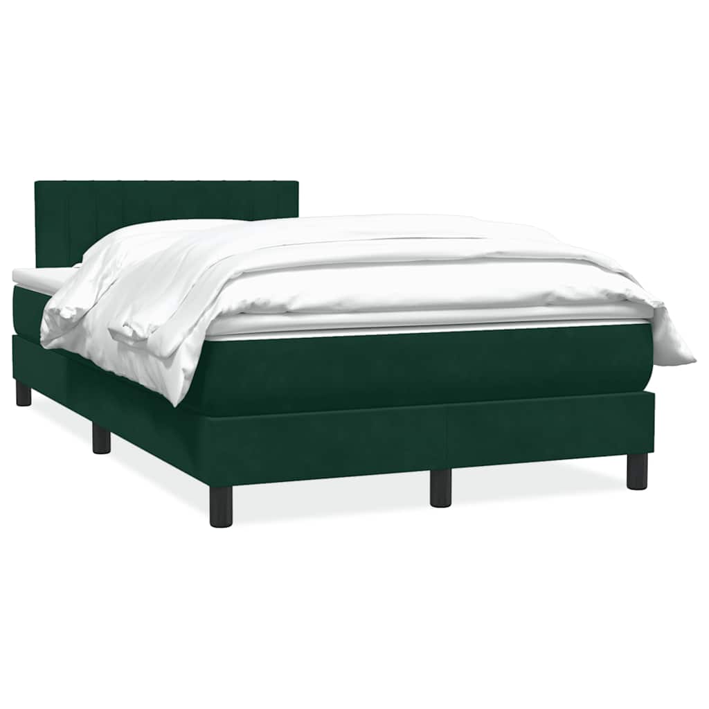 Giroletto a Molle con Materasso Verde Scuro 120x220 cm Velluto