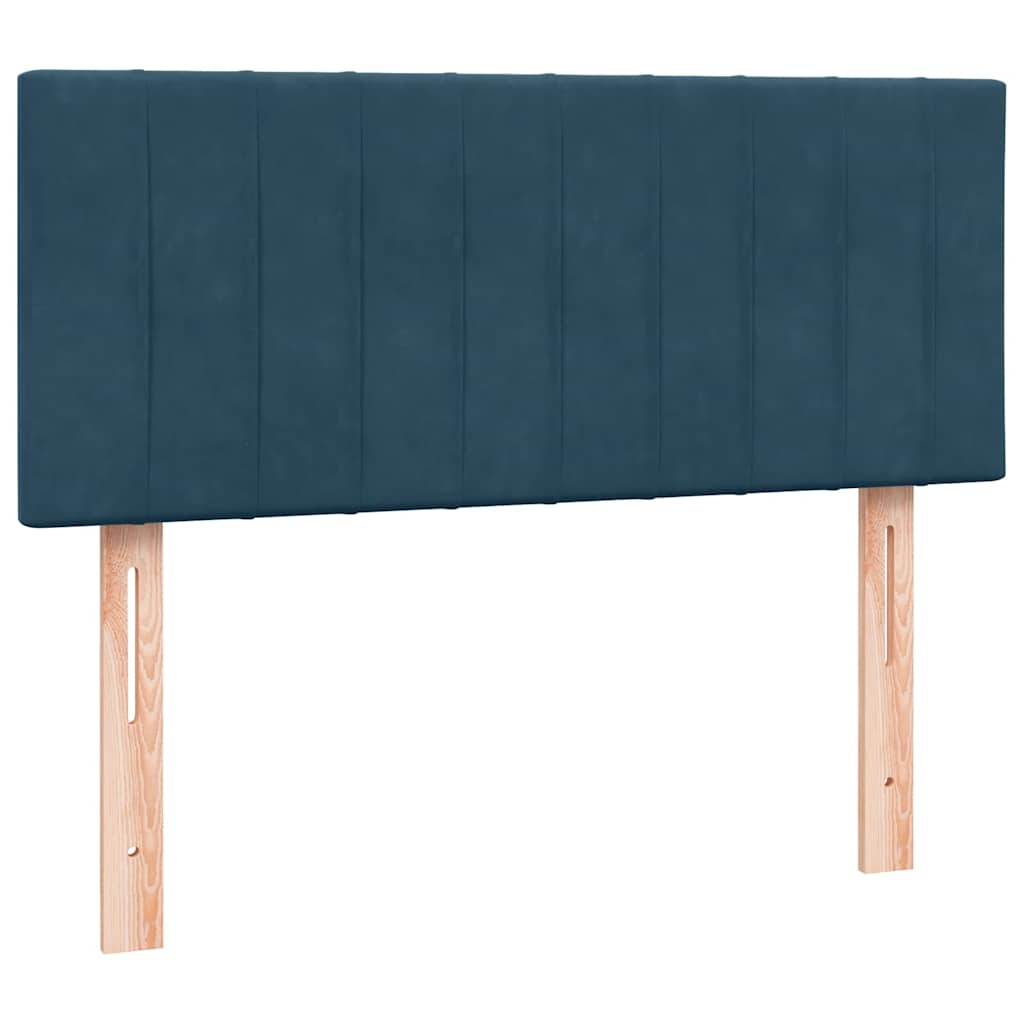 Giroletto a Molle con Materasso Blu Scuro 120x220 cm in Velluto