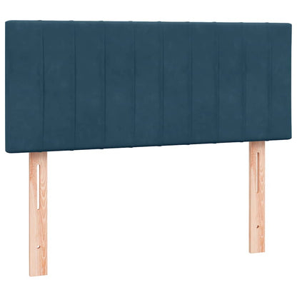 Giroletto a Molle con Materasso Blu Scuro 120x220 cm in Velluto