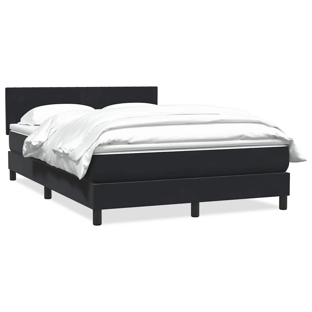 Giroletto a Molle con Materasso Nero 160x220 cm in Velluto