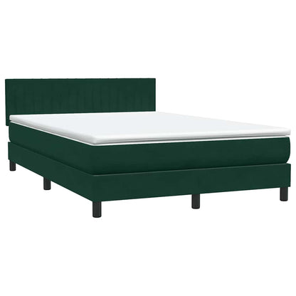 Giroletto a Molle con Materasso Verde Scuro 160x220 cm Velluto
