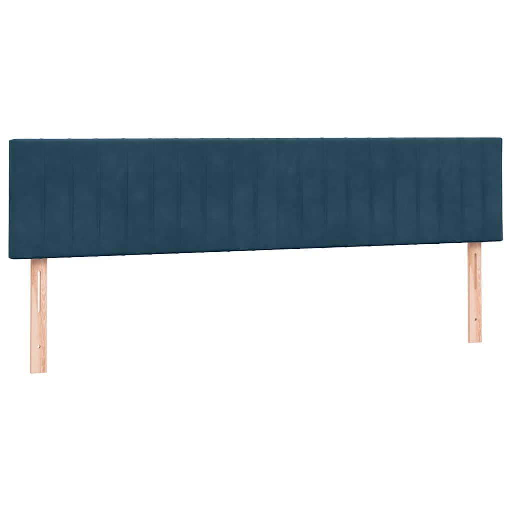 Giroletto a Molle con Materasso Blu Scuro 180x220 cm Velluto