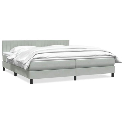 Giroletto a Molle con Materasso Grigio Chiaro 200x220cm Velluto