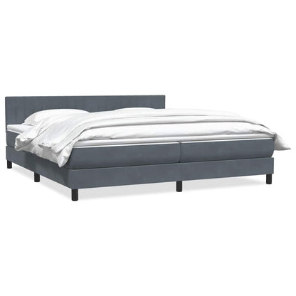 Giroletto a Molle con Materasso Grigio Scuro 200x220 cm Velluto