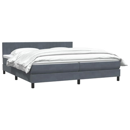 Giroletto a Molle con Materasso Grigio Scuro 200x220 cm Velluto