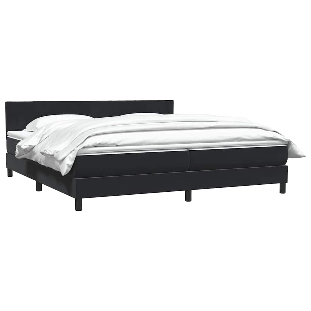 Giroletto a Molle con Materasso Nero 200x220 cm in Velluto