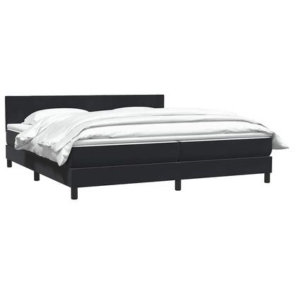 Giroletto a Molle con Materasso Nero 200x220 cm in Velluto