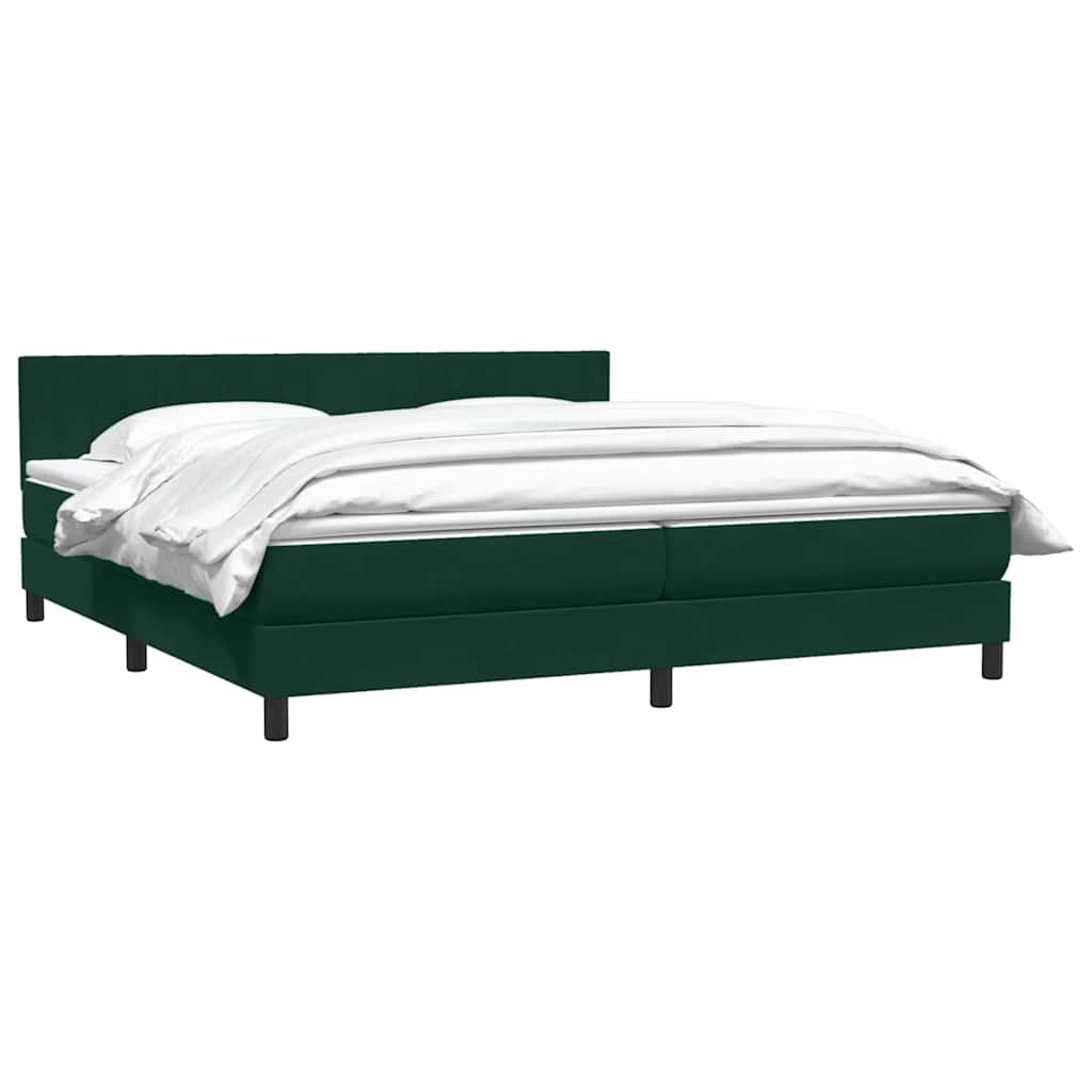 Giroletto a Molle con Materasso Verde Scuro 200x220 cm Velluto