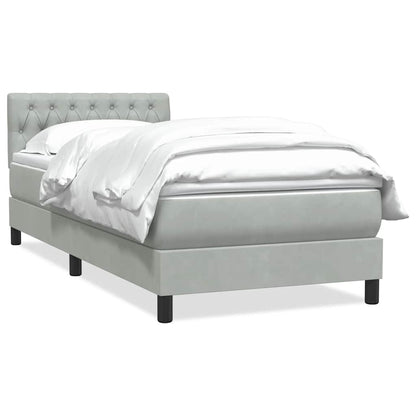 Giroletto a Molle con Materasso Grigio Chiaro 80x210 cm Velluto