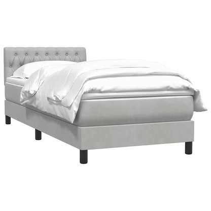 Giroletto a Molle con Materasso Grigio Chiaro 80x210 cm Velluto