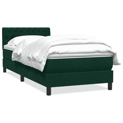 Giroletto a Molle con Materasso Verde Scuro 80x210 cm Velluto