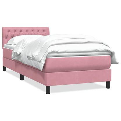 Giroletto a Molle con Materasso Rosa 80x210 cm Velluto