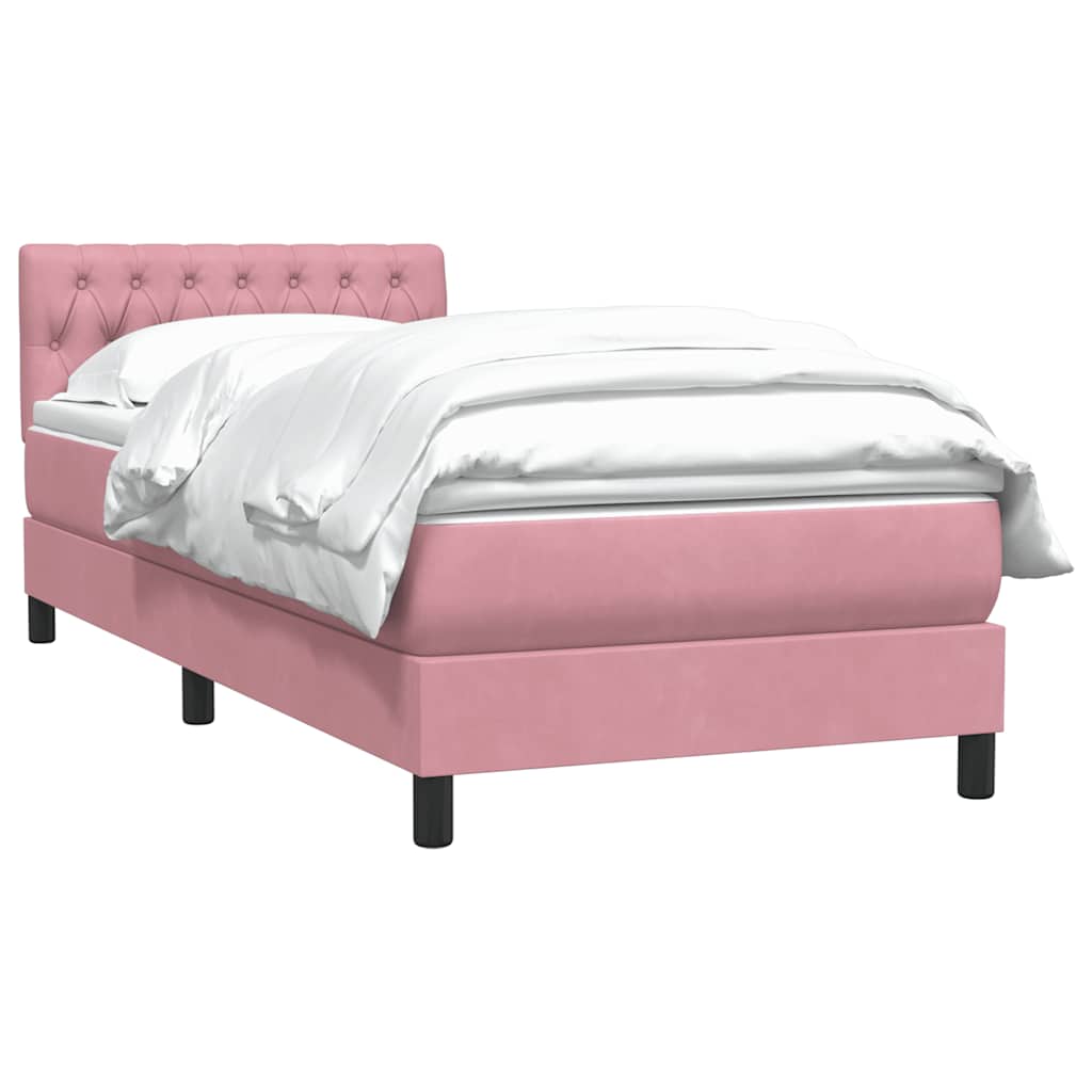 Giroletto a Molle con Materasso Rosa 80x210 cm Velluto
