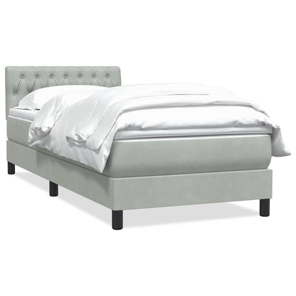 Giroletto a Molle con Materasso grigio chiaro 90x210 cm Velluto