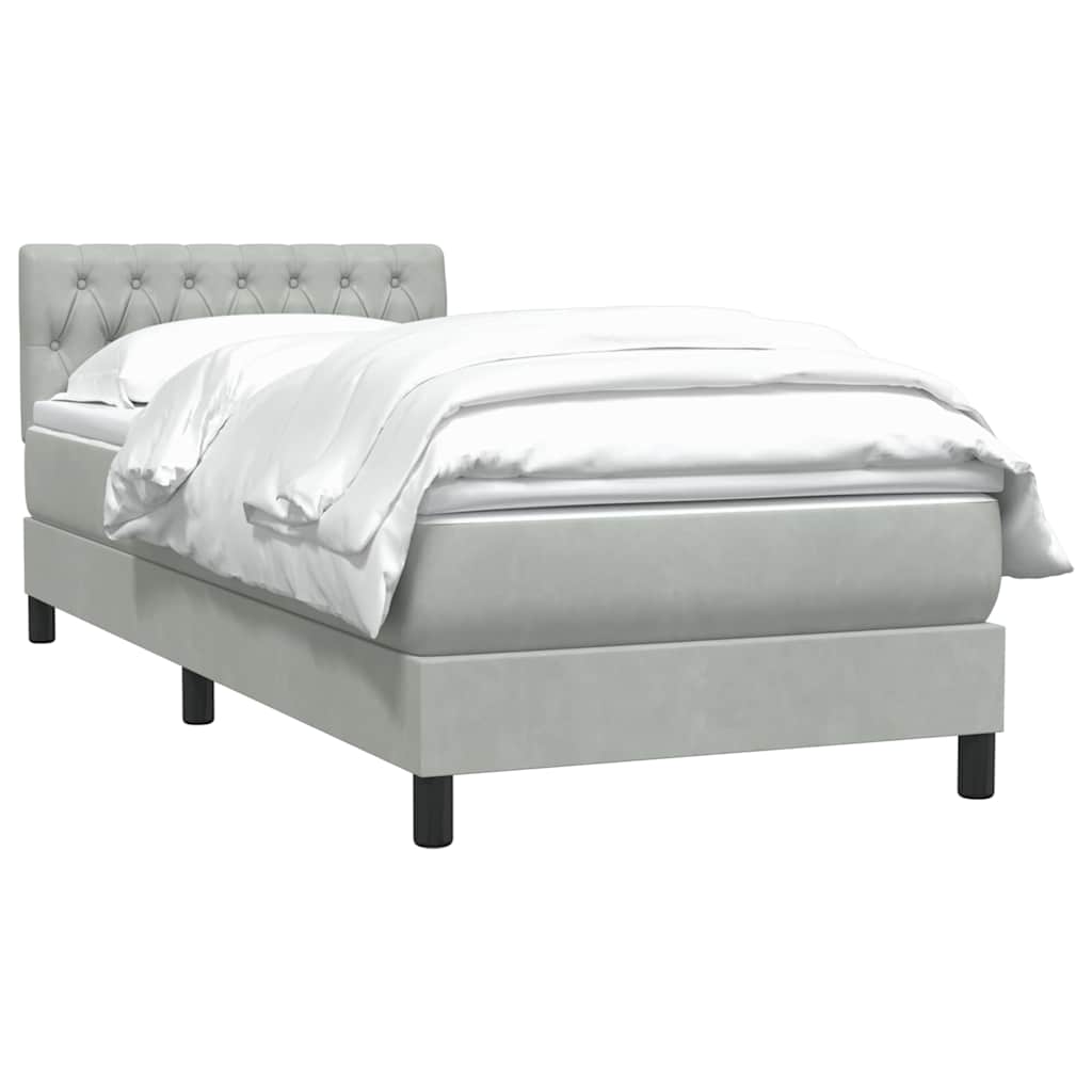 Giroletto a Molle con Materasso grigio chiaro 90x210 cm Velluto