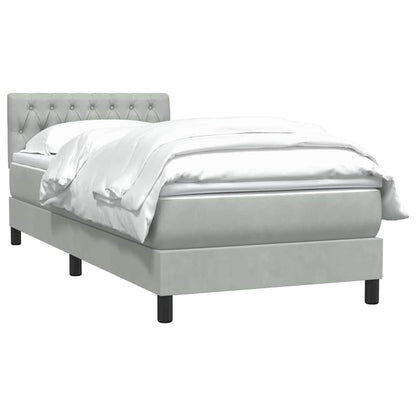 Giroletto a Molle con Materasso grigio chiaro 90x210 cm Velluto