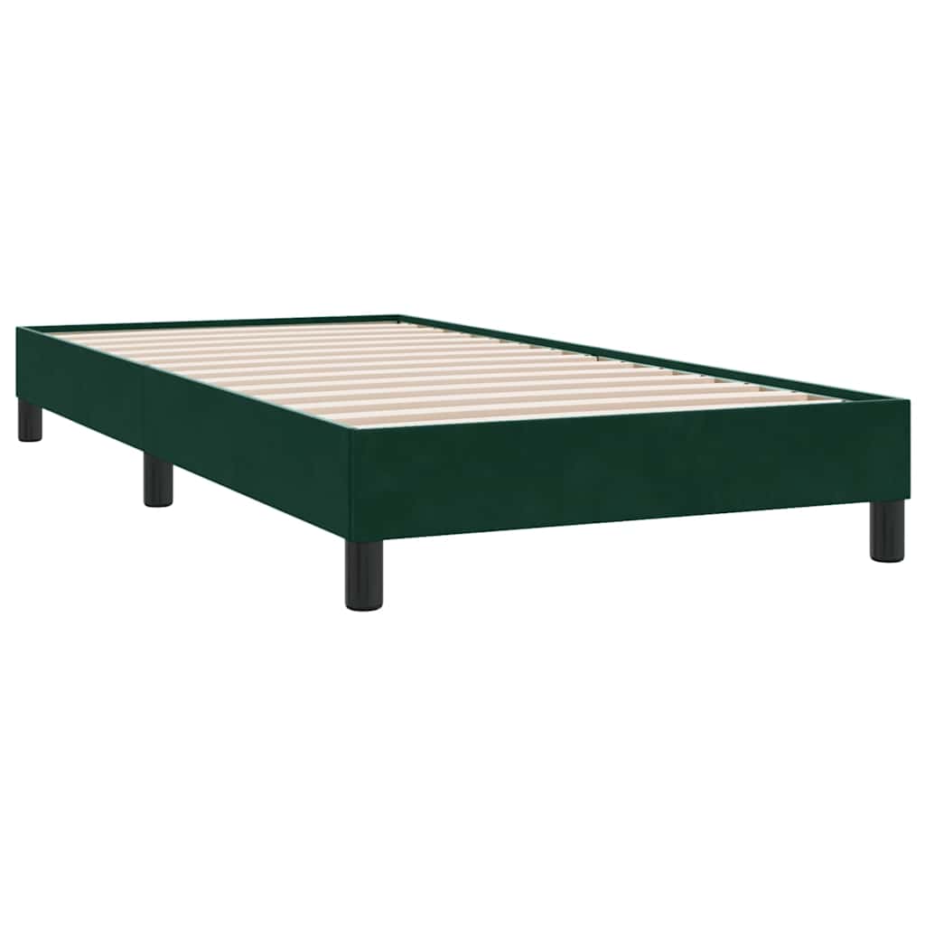 Giroletto a Molle con Materasso Verde Scuro 90x210 cm Velluto